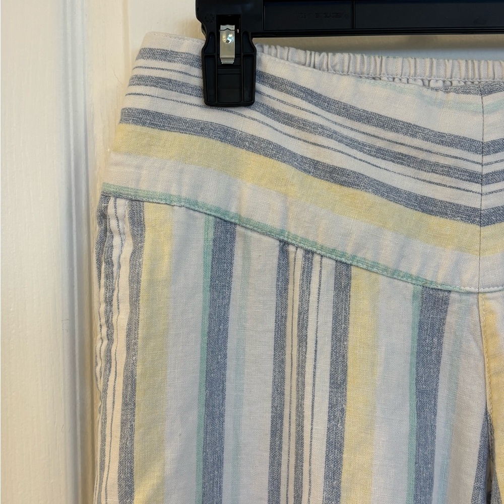 Ladies Striped Nautical Wide-Leg Pants in Blue, Yellow & Cream Size Medium - Picture 3 of 9